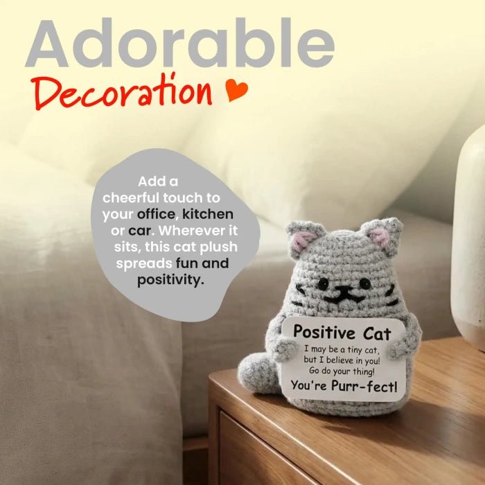 Handmade Crochet Positive Animal Plush with Inspirational Message Card