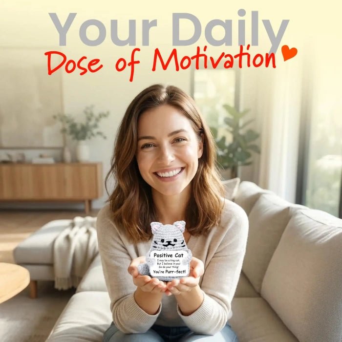 Handmade Crochet Positive Animal Plush with Inspirational Message Card