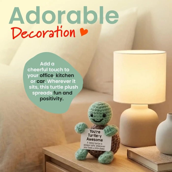 Handmade Crochet Positive Animal Plush with Inspirational Message Card