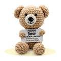 Handmade Crochet Positive Animal Plush with Inspirational Message Card