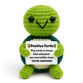 Handmade Crochet Positive Animal Plush with Inspirational Message Card