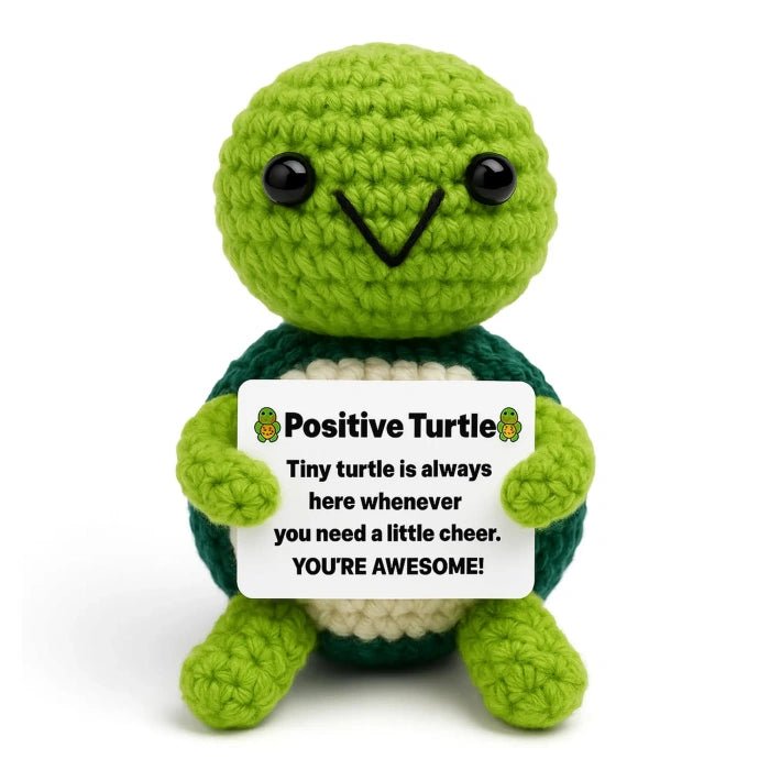 Handmade Crochet Positive Animal Plush with Inspirational Message Card