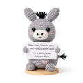 Handmade Crochet Positive Animal Plush with Inspirational Message Card