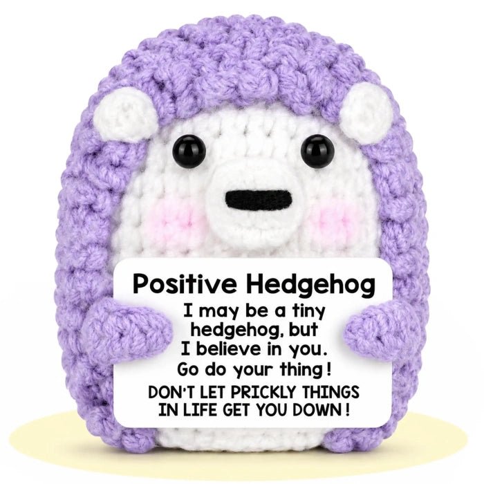 Handmade Crochet Positive Animal Plush with Inspirational Message Card