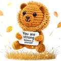 Handmade Crochet Positive Animal Plush with Inspirational Message Card