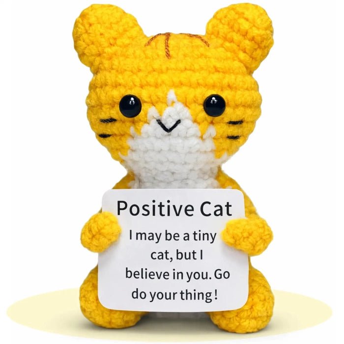 Handmade Crochet Positive Animal Plush with Inspirational Message Card