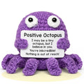 Handmade Crochet Positive Animal Plush with Inspirational Message Card