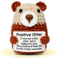 Handmade Crochet Positive Animal Plush with Inspirational Message Card