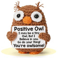 Handmade Crochet Positive Animal Plush with Inspirational Message Card