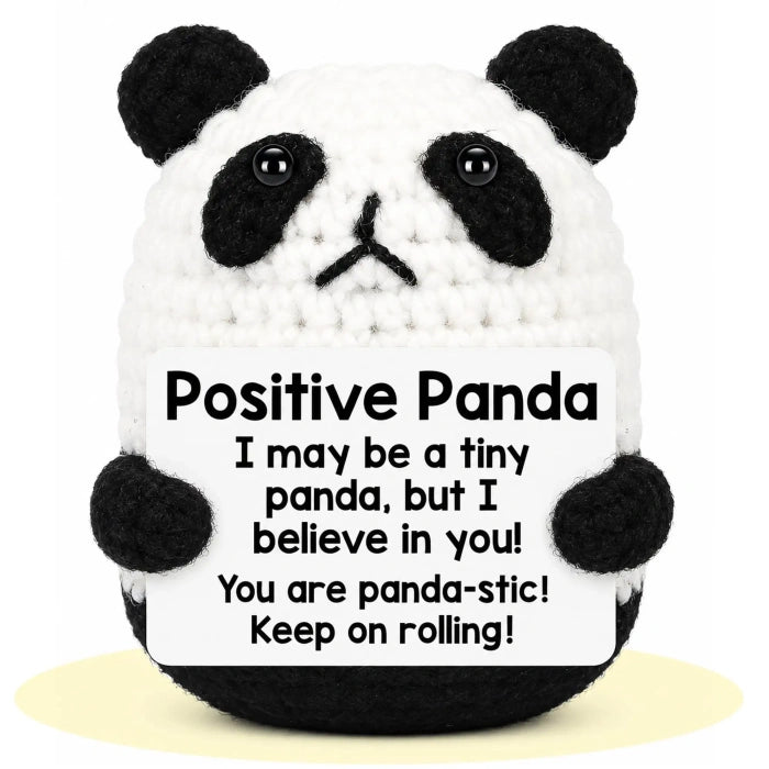 Handmade Crochet Positive Animal Plush with Inspirational Message Card