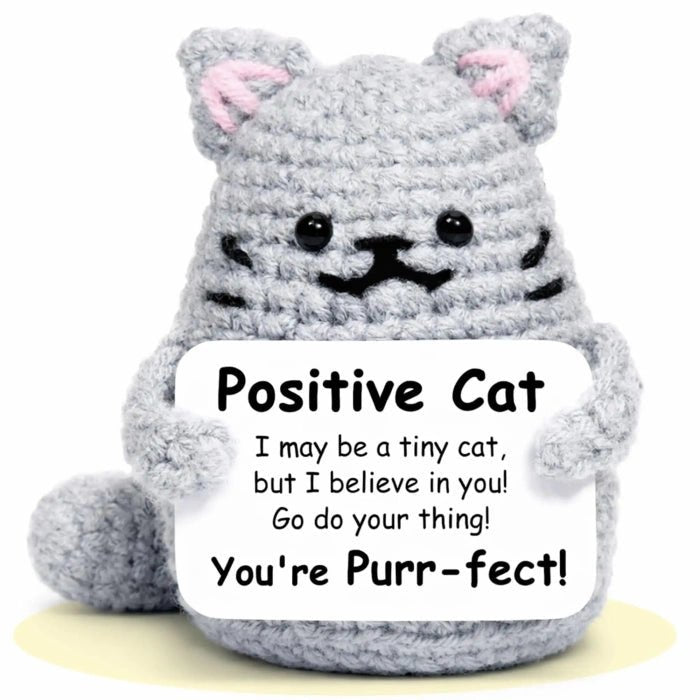 Handmade Crochet Positive Animal Plush with Inspirational Message Card