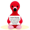 Handmade Crochet Positive Animal Plush with Inspirational Message Card