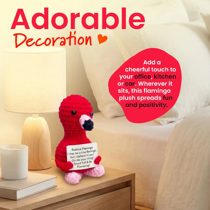 Handmade Crochet Positive Animal Plush with Inspirational Message Card