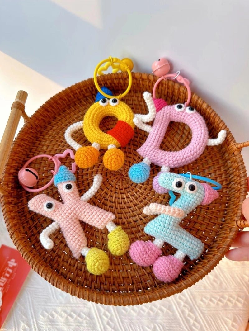 Handmade Crochet A-Z Alphabet Letter Keychain | Cute Amigurumi Initial Pendant