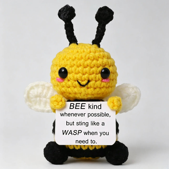Handmade Crochet Positive Plush Toys with Message Card